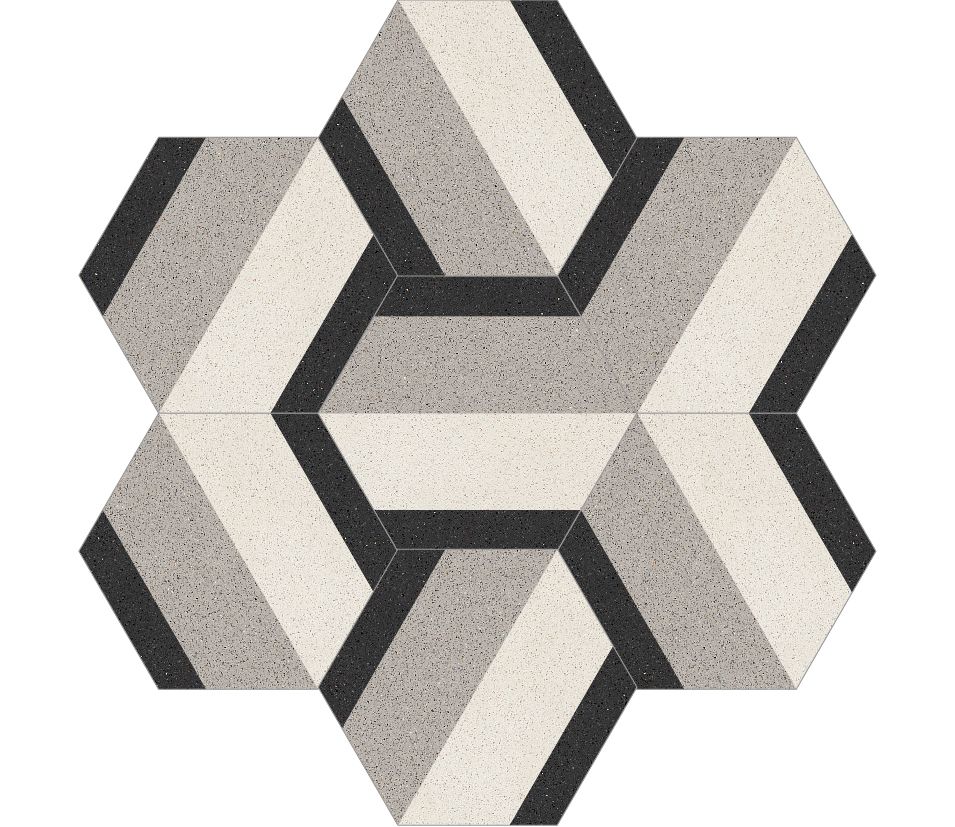 Cement Tile Hexagon Group 30013 30X34 Terrazzo Store