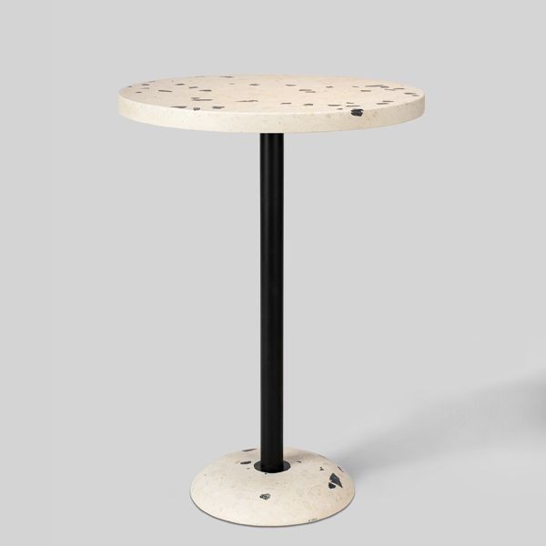 White Terrazzo Coffee Table Flat - Görsel 2